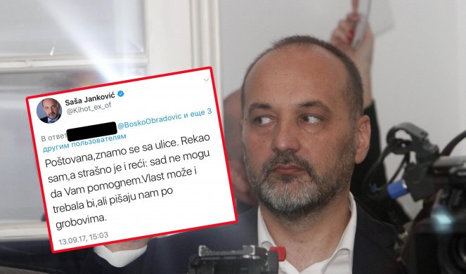 OVO JE ZA DIJAGNOZU! Saša Janković sad na Tviteru tvrdi da mu vlast piša po grobu?!?