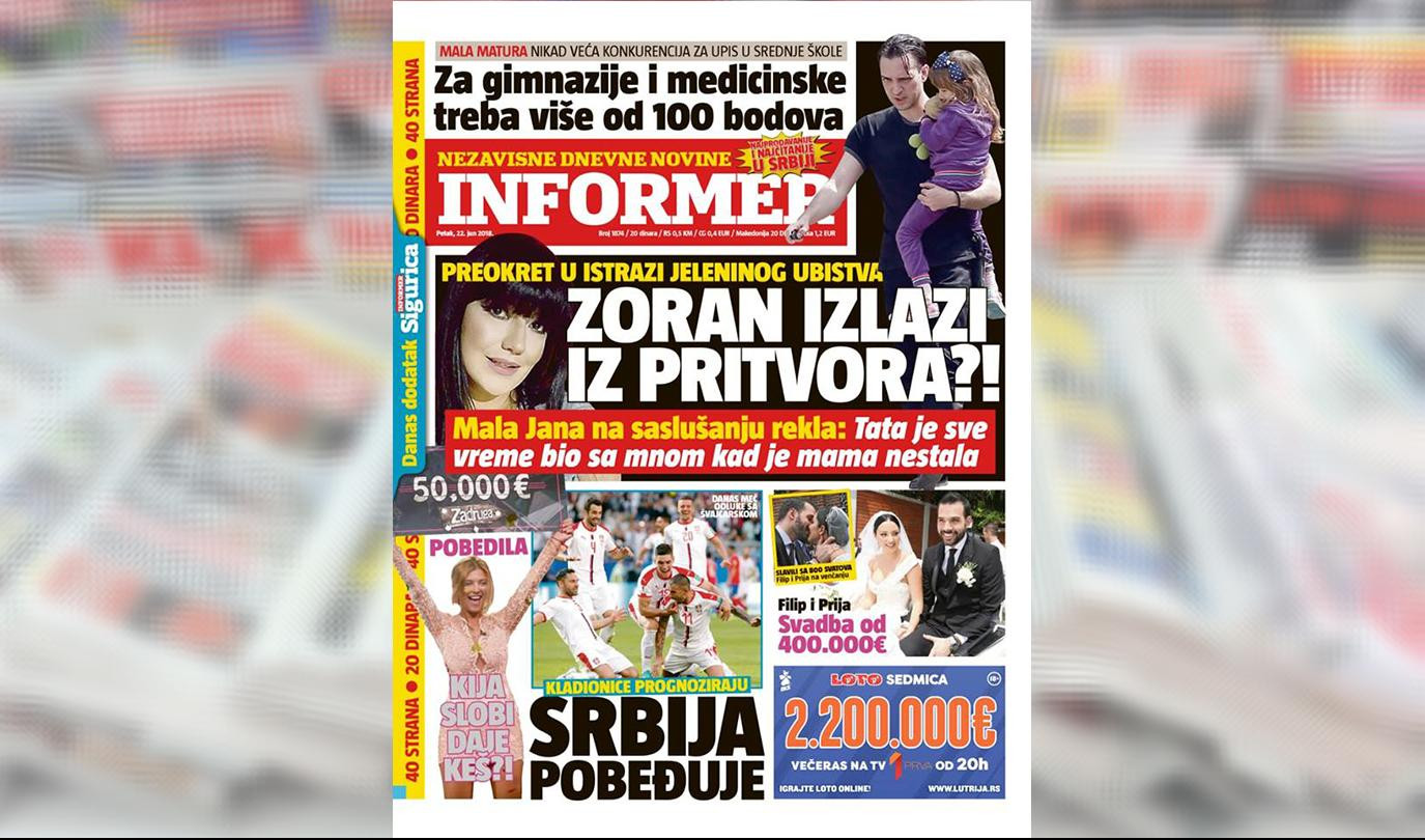 SAMO U INFORMERU! PREOKRET U ISTRAZI JELENINOG UBISTVA: Zoran izlazi iz pritvora?!