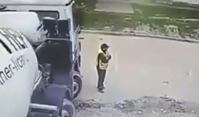 (VIDEO) ČOVEK OD ČELIKA! Pregazio ga kamion, a on ustao i odšetao!