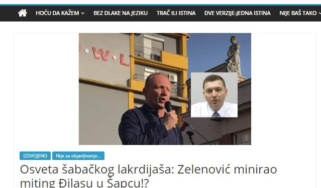 EMBARGO.RS: Osveta šabačkog lakrdijaša: Zelenović minirao miting Đilasu u Šapcu!?