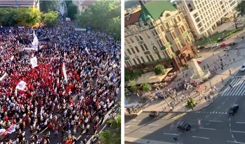 (FOTO/VIDEO) OVO JE DOKAZ KOME SRBIJA VERUJE! Vučića u Somboru dočekalo više od 10.000 ljudi, a na protestu opozicije na Terazijama jedva njih 50!