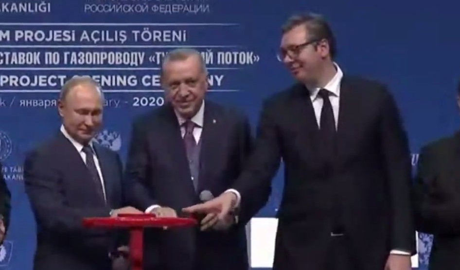 (VIDEO) VUČIĆ, PUTIN I ERDOGAN OTVORILI DEONICU TURSKOG TOKA U ISTANBULU! Predsednik Srbije rame uz rame sa prvim ljudima Rusije i Turske!!