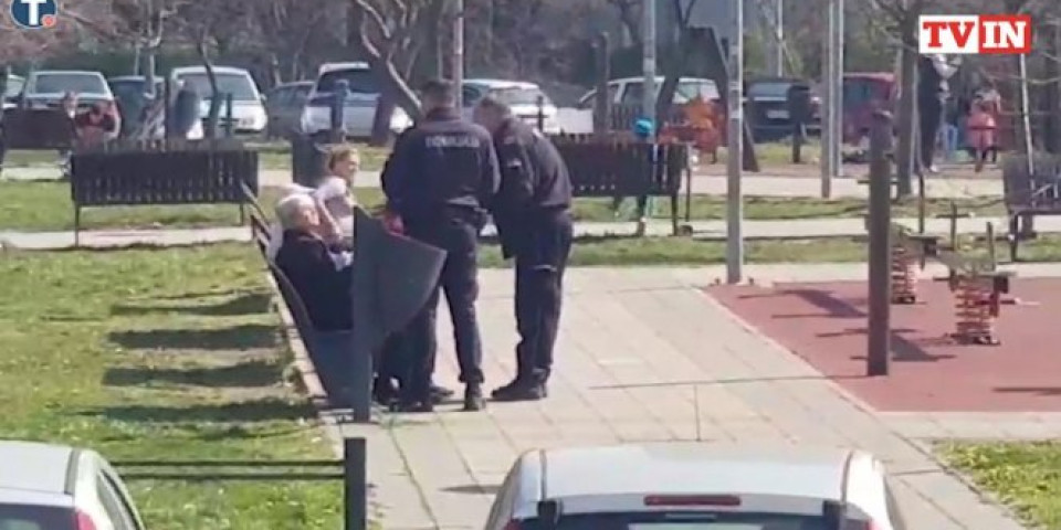 PA ZAŠTO, POBOGU I ZABOGA?! Penzioneri na Novom Beogradu izašli da se osunčaju, baš ih briga za vanredno stanje! Policija ih ispratila kući! (VIDEO)
