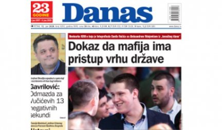 STRAŠNO! Đilasovski "Danas" nastavlja monstruoznu kampanju protiv Vučićevog sina Danila! (FOTO)