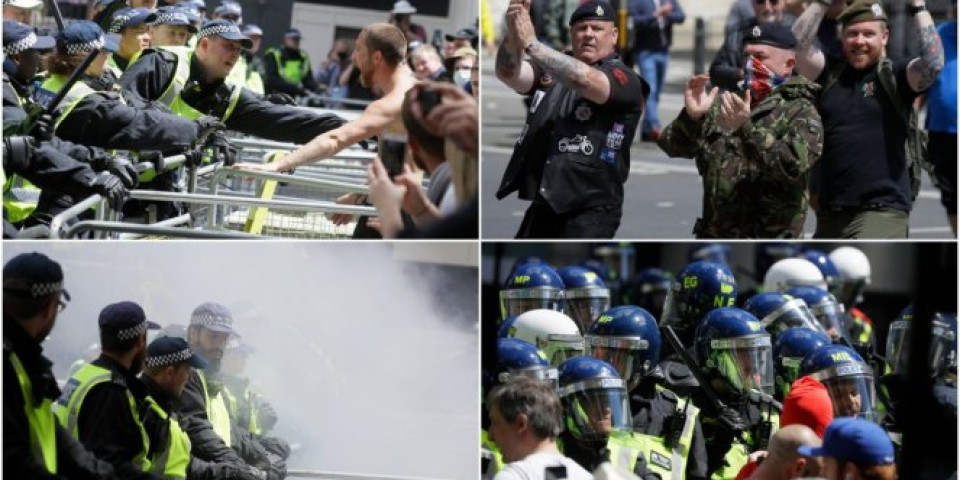 HAOS U LONDONU! Sukob ekstremnih desničara i policije! Englezi izašli da brane spomenike kolonistima, pa počeli da divljaju! (VIDEO)