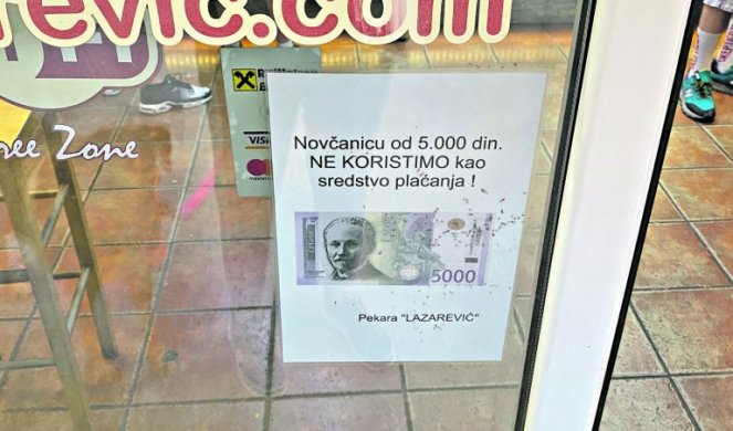 JAVNO KRŠE ZAKON, A NA SVE TO I PRETE NOVINARIMA: U pekari "Lazarević" odbijaju 5.000 dinara, OVO JE KNJIŠKI PRIMER BAHATOG TRGOVCA!