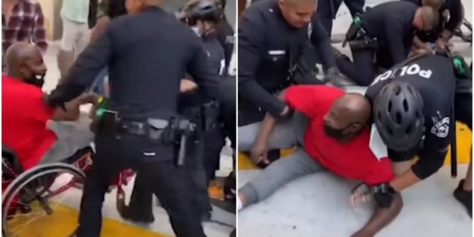 HOROR SNIMCI IZ LOS ANĐELESA! Policija izbacila Afroamerikanca iz invalidska kolica, usledilo brutalno hapšenje! (VIDEO)