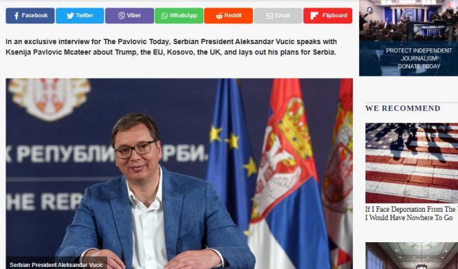VRATIĆEMO SRBIJU NA SVETSKU SCENU, ALI NE U ULOZI NEGATIVCA! Predsednik Vučić u ekskluzivnom intervjuu za "The Pavlovic Today"!