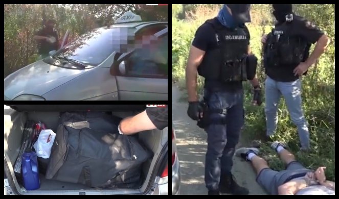 (VIDEO) ZAUSTAVILI TAKSI I SA UPERENIM PIŠTOLJIMA PRIŠLI VOZILU Dramatična akcija srpske policije, putnika odmah uhapsili, u vozilu našli ŠOK TOVAR