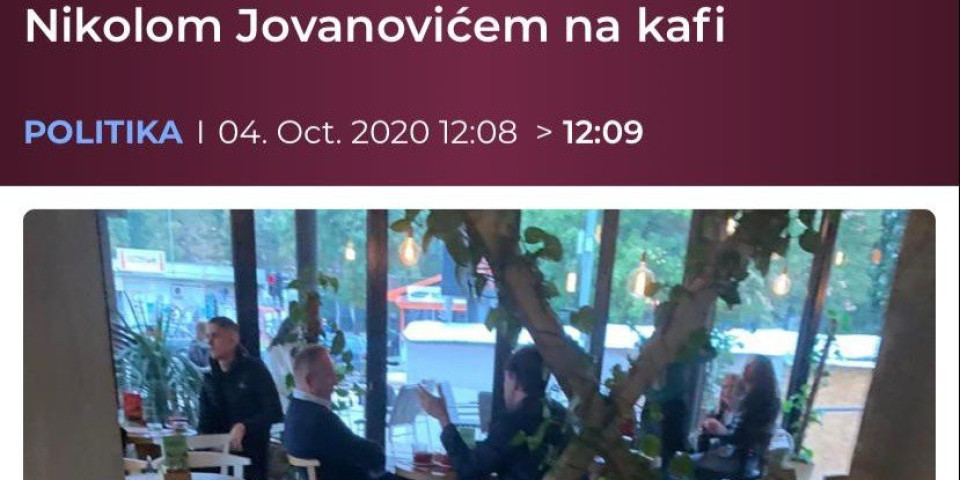 JE L' SAD I ZA ĐILASA VUK "POLU BOŠNJAK"? A MARINIKA... Lider SSP pije kaficu sa Nikolom Jovanovićem, a njihovu "saradnju" promoviše njegov portal!