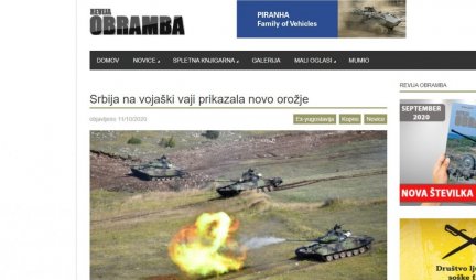 NOVI TENKOVI, OKLOPNJACI, AVIONI, MITRALJEZI... Ovako slovenački mediji izveštavaju o srpskoj vojnoj vežbi "Sadejstvo 2020"!