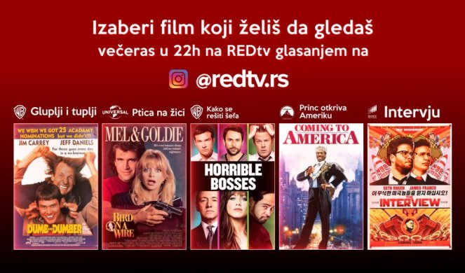 TI BIRAŠ FILM: Svake večeri na RED TV-u u 22 časa prikazuje se film po tvom izboru!