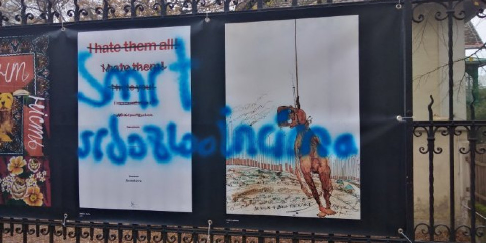 SKANDAL U CENTRU ZAGREBA! Ustaškim porukama uništili izložbu plakata O TOLERANCIJI! (FOTO)