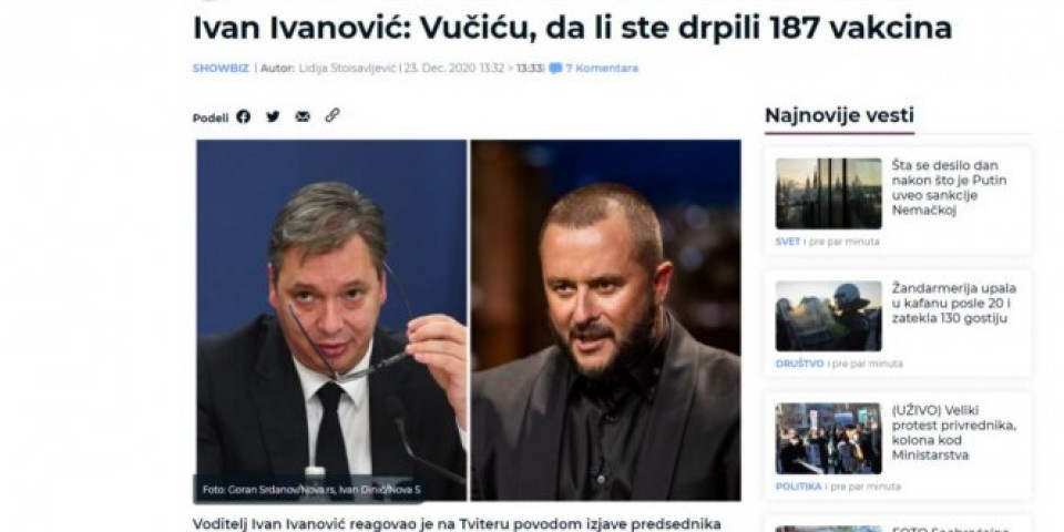 VAKCINA ZA NJEGOVU BOLEST NE POSTOJI! Ivan Ivanović opet napao Vučića, đilasovski portal oduševljen glupošću voditelja!
