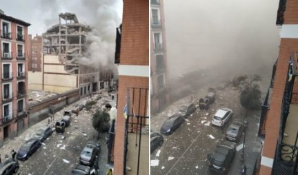 NAJMANJE 3 OSOBE POGINULE U EKSPLOZIJI U MADRIDU! Stravične scene, zgrada u plamenu, šut PREKRIO ulicu i automobile! /VIDEO/