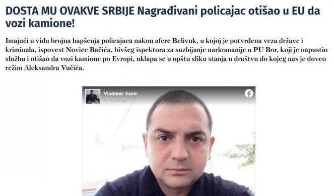 JOŠ JEDNA LAŽ ĐILASOVSKIH MEDIJA! Nakon neistina o vakcinama, sada obmanjuju građane Srbije pričom o ODLASKU IZ SRBIJE kompromitovanog policajca!