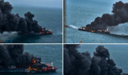 HAOS U MORU, EKSPLODIRAO BROD SA AZOTNOM KISELINOM! Avioni i mornarica gase požar... /FOTO/VIDEO/