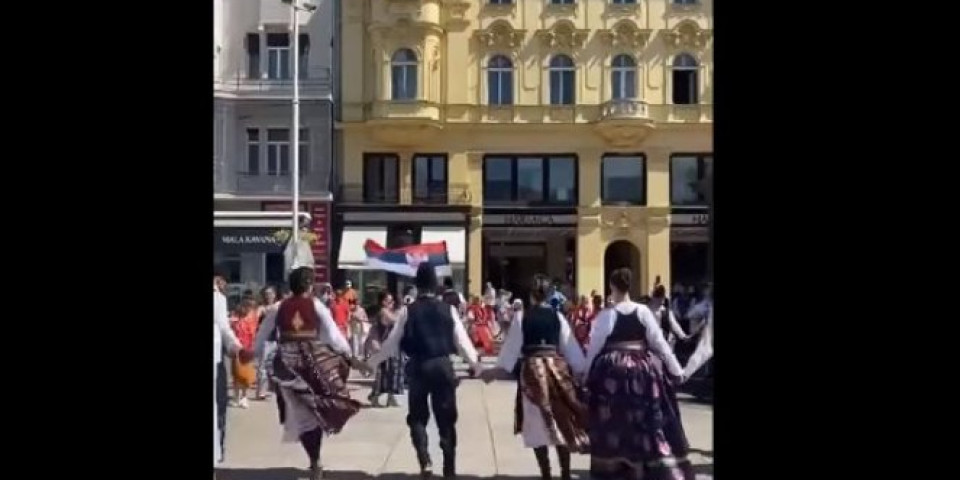 ŠOK SCENA IZ ZAGREBA! Na sve strane srpske šubare, vijori se trobojka, pleše se Užičko nasred Trga bana Jelačića! /VIDEO/FOTO/