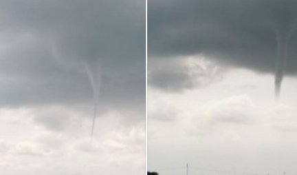 /FOTO/ "PIJAVICA" IZNAD BAČKE TOPOLE! Počeo da se stvara slab tornado u Vojvodini!