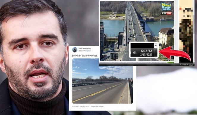 LAŽOV I PREVARANT SAVO MANOJLOVIĆ! Objavio sliku "blokiranog" Brankovog mosta U BEDNOM POKUŠAJU DA OBMANE GRAĐANE SRBIJE!