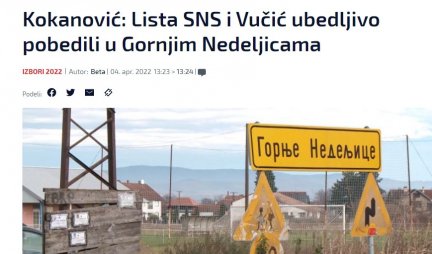 EKOLOZI PRIZNALI: Građani Gornjih Nedeljica masovno glasali za Vučića i SNS!