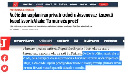 ŠTA TI JE PODSVEST! USTAŠE SAME POVEZALE "OLUJU" SA JESENOVCEM!?! Razlog za "zabranu Vučića" im je godišnjica zločina nad Srbima iz avgusta 1995!?!
