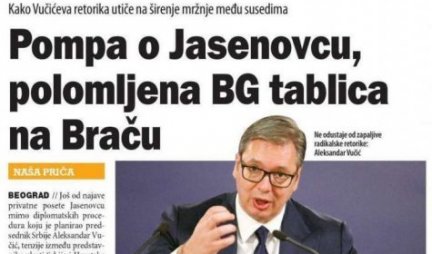 PA, LJUDI, VI STVARNO NISTE NORMALNI! Tabloid "Danas" okrivio Vučića za neprijatnost srpskih državljana u Hrvatskoj!
