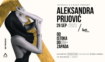 Danas počela zvanična prodaja ulaznica za koncert Aleksandre Prijović u Štark Areni!