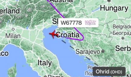 DRAMA NA NEBU IZNAD HRVATSKE! Putnički avion leteo za Ohrid a onda naglo promenio kurs (FOTO)