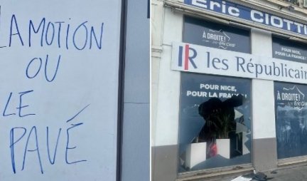 "PREDLOG ILI KAMEN" Demonstranti u Francuskoj DEMOLIRALI kancelariju Republikanske stranke, predsedniku ZAPREĆENO, ako podrži Makrona....