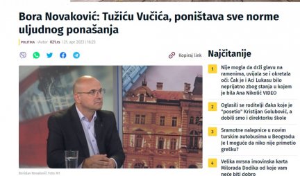 Danas tvrdi da će da tuži Vučića jer mu je rekao da je pokrao Novi Sad, a juče za njega u Skupštini urlao da je "šef mafije"!