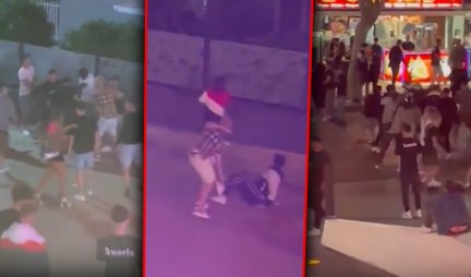 LETELE FLAŠE, POVREĐENI POLICAJCI! Masovna tuča u Španiji, učestvovalo 50 ljudi! (VIDEO)