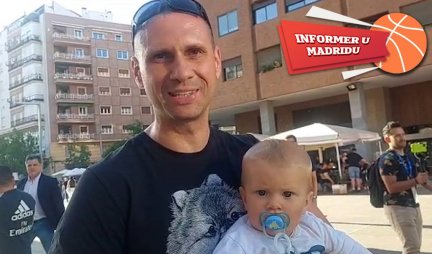 NAJMLAĐI NAVIJAČ PARTIZANA U MADRIDU! Igor je sa porodicom došao da isprati Partizan u fajnl-four, a onda pravac za Kaunas! (VIDEO)
