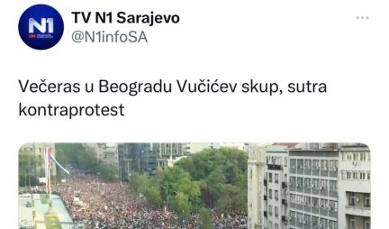 Šolakov N1 priznao: Opozicija sutra organizuje KONTRAMITING