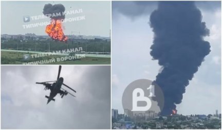 (VIDEO) ZASTRAŠUJUĆA EKSPLOZIJA U VORONJEŽU, HELIKOPTER NAPAO SKLADIŠTE NAFTE! Rusi objavili snimak udara "Aligatora", ogroman stub dima nad gradom!