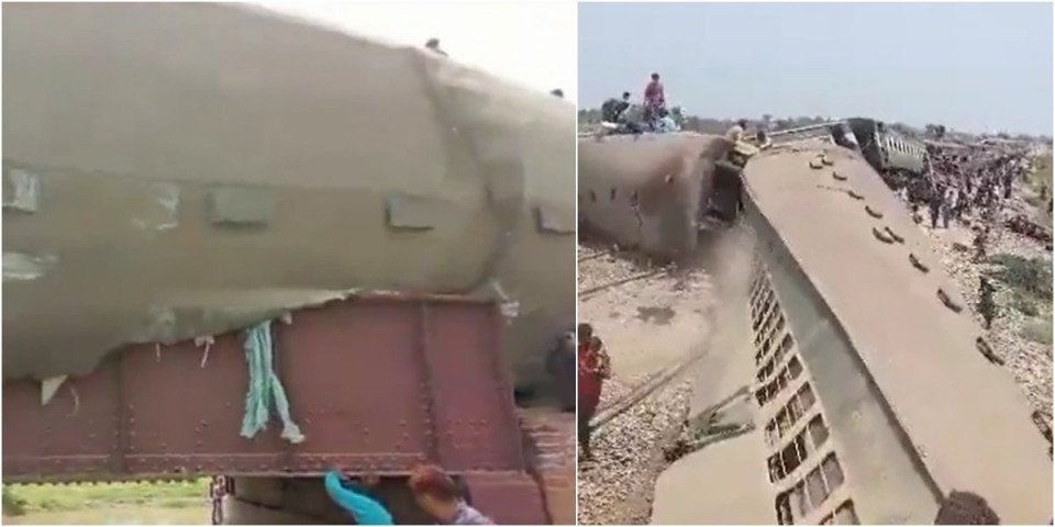 (UZNEMIRUJUĆI VIDEO) Stravična nesreća, voz iskočio iz šina! Najmanje 19 poginulih u Pakistanu!