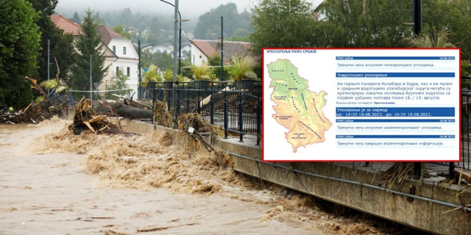 Ova mesta u Srbiji su najugroženija! RHMZ izdao upozorenje na moguće poplave!