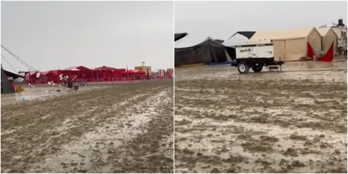 (VIDEO) Stravična oluja napravila haos na festivalu u Nevadi, desetine hiljada ljudi zarobljeno u živom blatu!