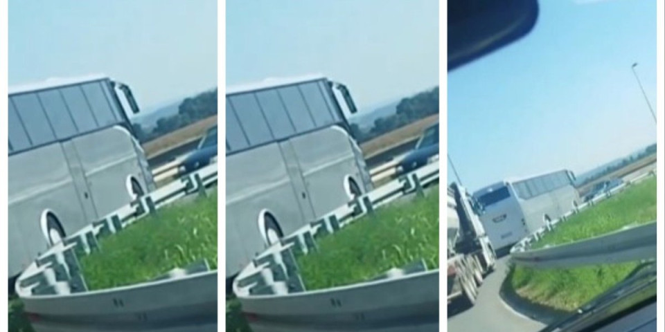 Izbegnuta nesreća na auto-putu! Ušao u pogrešan smer - morao da se vraća u rikverc (VIDEO)