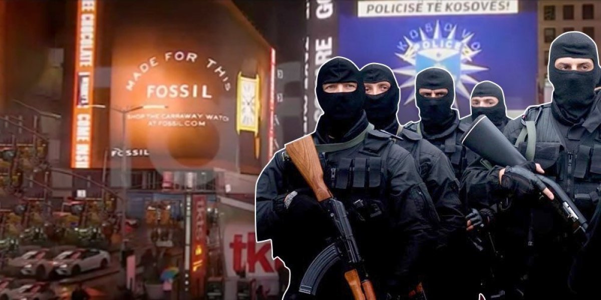 Agresivna kampanja se nastavlja! Priština platila reklamu na Tajms Skveru, sad to predstavlja kao znak podrške tzv. kosovskoj policiji!