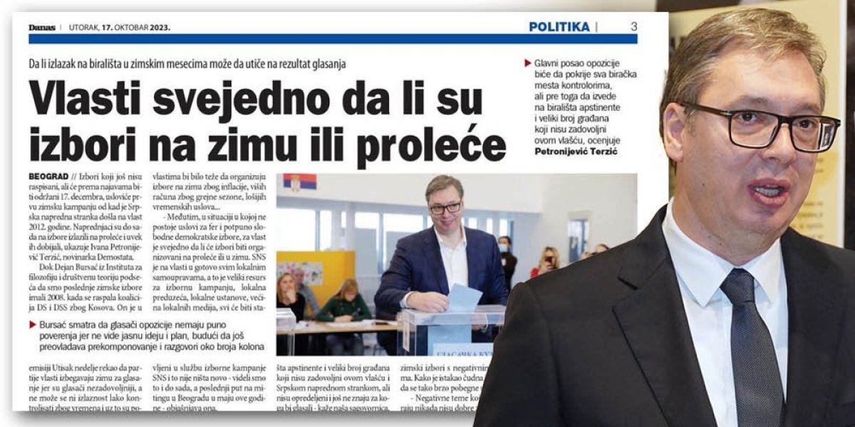 Tajkunski Danas priznao ono što Vučić ponavlja sve vreme: "Samo recite kad želite, mi smo uvek spremni za izbore"