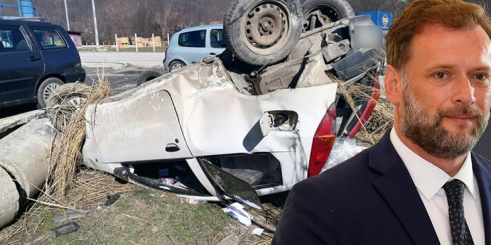 Delovi automobila svuda po putu, vozilo uništeno! Prve slike sa mesta nesreće u kojoj je povređen ministar, a jedna osoba poginula! (FOTO)