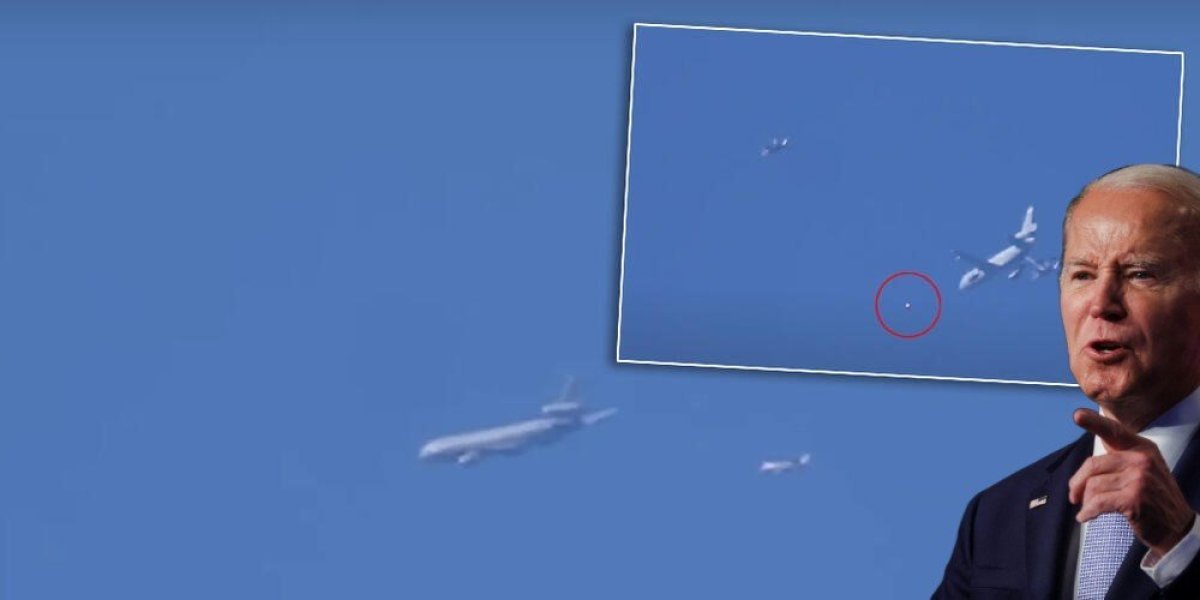 (VIDEO) Ljudi moji, šta je ovo?! Drama nad Bajdenovim avionom, misteriozni objekat izazvao veliki haos!