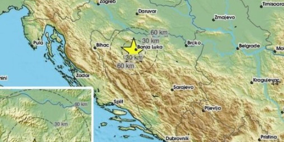 Treslo se tlo u BiH: Zemljotres pogodio Banjaluku