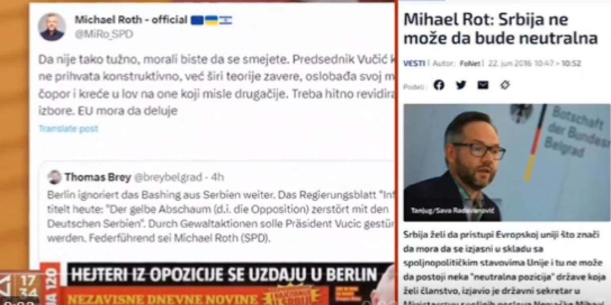 Opozicija ruši Vučića sa srbomrscem iz Nemačke: Hoće da slomi prijateljstvo Srbije i Rusije, Kosovo mu nezavisno, a Dodiku bi uveo sankcije