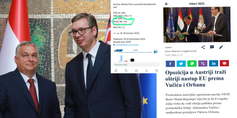 Da nije tužno bilo bi smešno! Austrijska opozicionarka sa 11 odsto podrške, traži oštriji nastup EU prema Vučiću i Orbanu