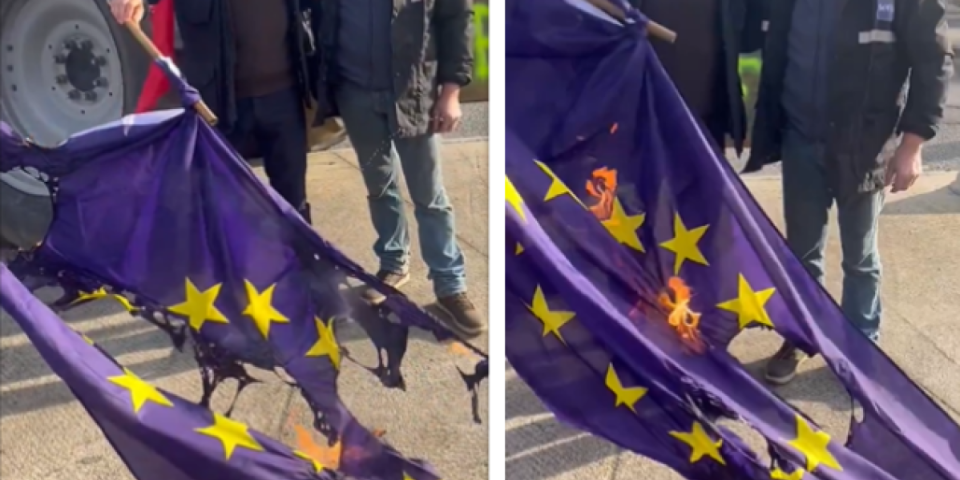 (VIDEO) Šok u Francuskoj! Pogledajte šta seljaci rade sa zastavom EU!