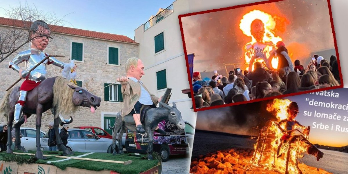 Ustaše potpaljuju vatru! Prvo zapalili Vučićevu i Putinovu lutku, a sad mole Boga da gori cela Srbija! (FOTO)