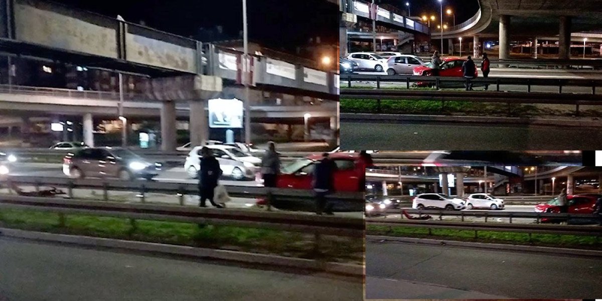 Snimak karambola kod Beogradske arene! Nakon sudara automobil se okrenuo na autoputu
