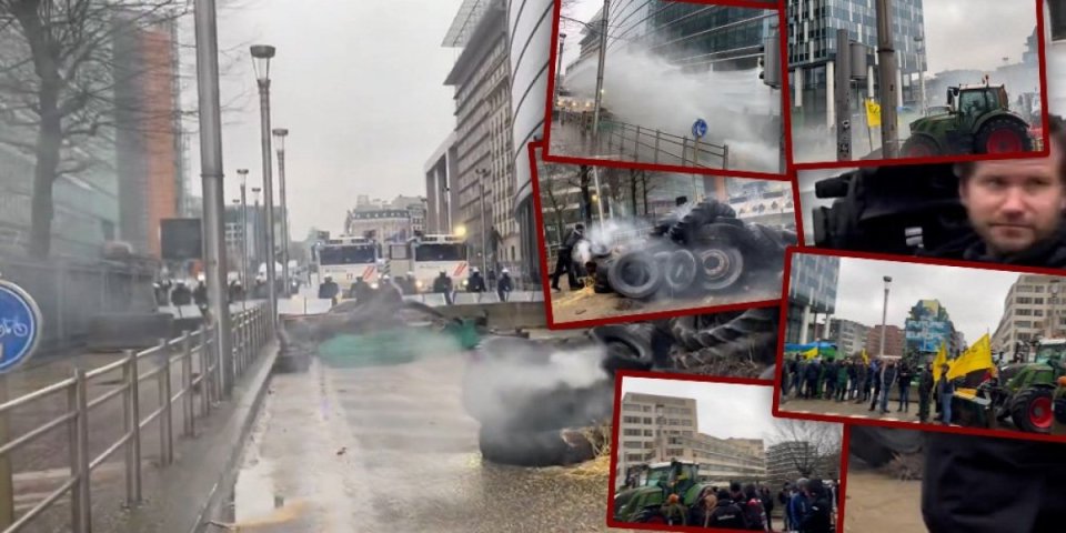 (VIDEO) Drama u Briselu! Opkoljeno sedište EU, paori prave haos! Stigao i hitan odgovor policije!